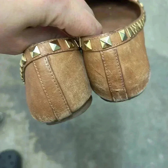 Tory burch brown leather studded ballet flats - Picture 6 of 8